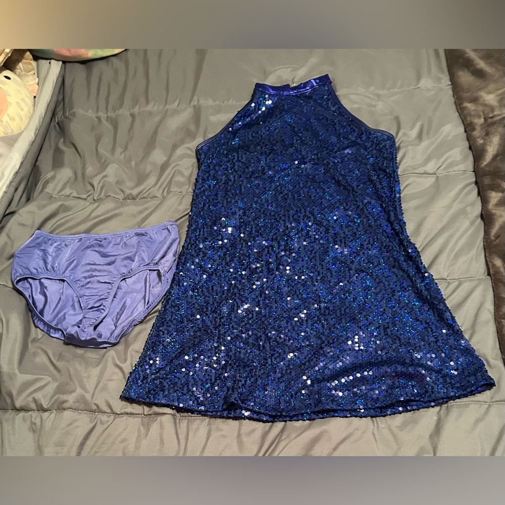 Elegant Blue Women's Dance Dress - Picture 5 of 8